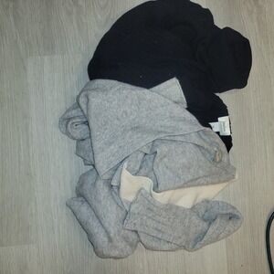 CRAFTERS LOT 3 Cashmere sweaters 1 new 2 Black 1 Gray size L XL‎ with holes